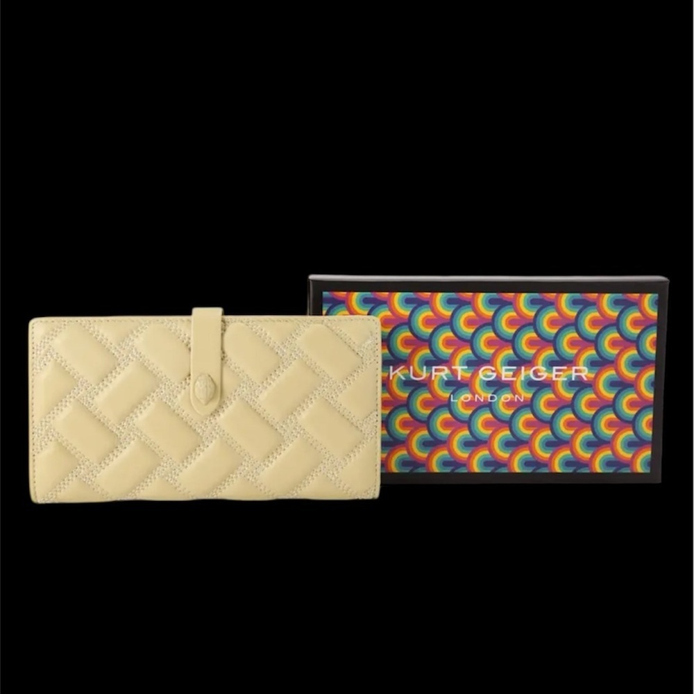 Kurt Geiger pale Yellow Quilted Soft leather Long wallet